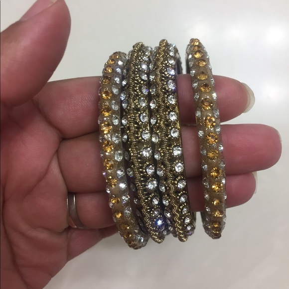 Indian Pakistani stone bangles jewelry - Picture 3 of 7